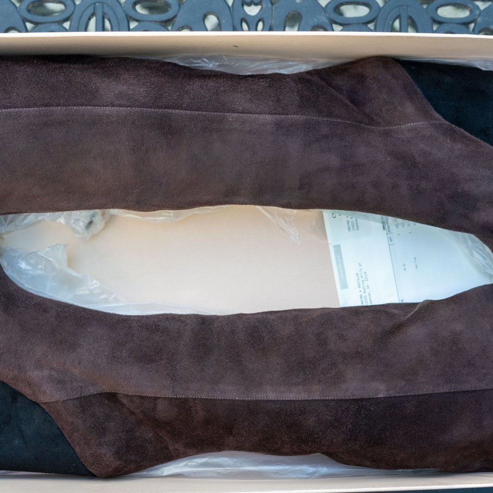 Authentic Brown Suede Prada Boots, size 40, worn only once. With original box.